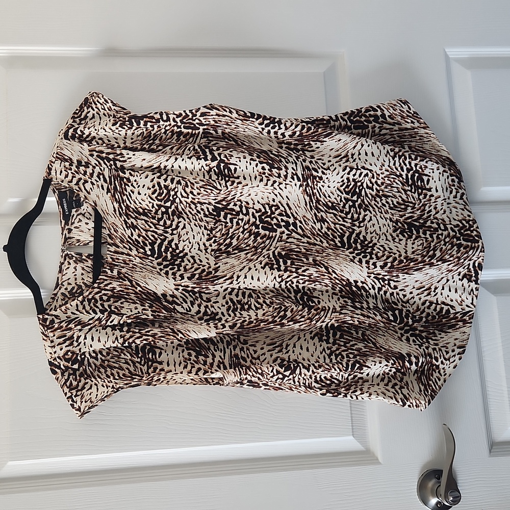 EXPRESS Animal Print Blouse Large